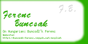 ferenc buncsak business card